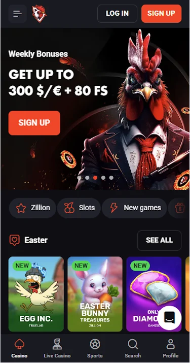 Rooster Bet Casino Online